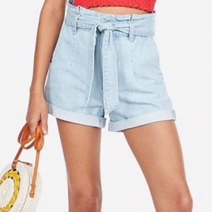 NWT paper bag jean shorts